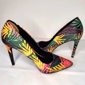 Call It Spring Floral Multicolored High Heels Pointed Toe Pumps Size 8